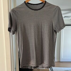 Lululemon Black and White Striped Men's Shirt